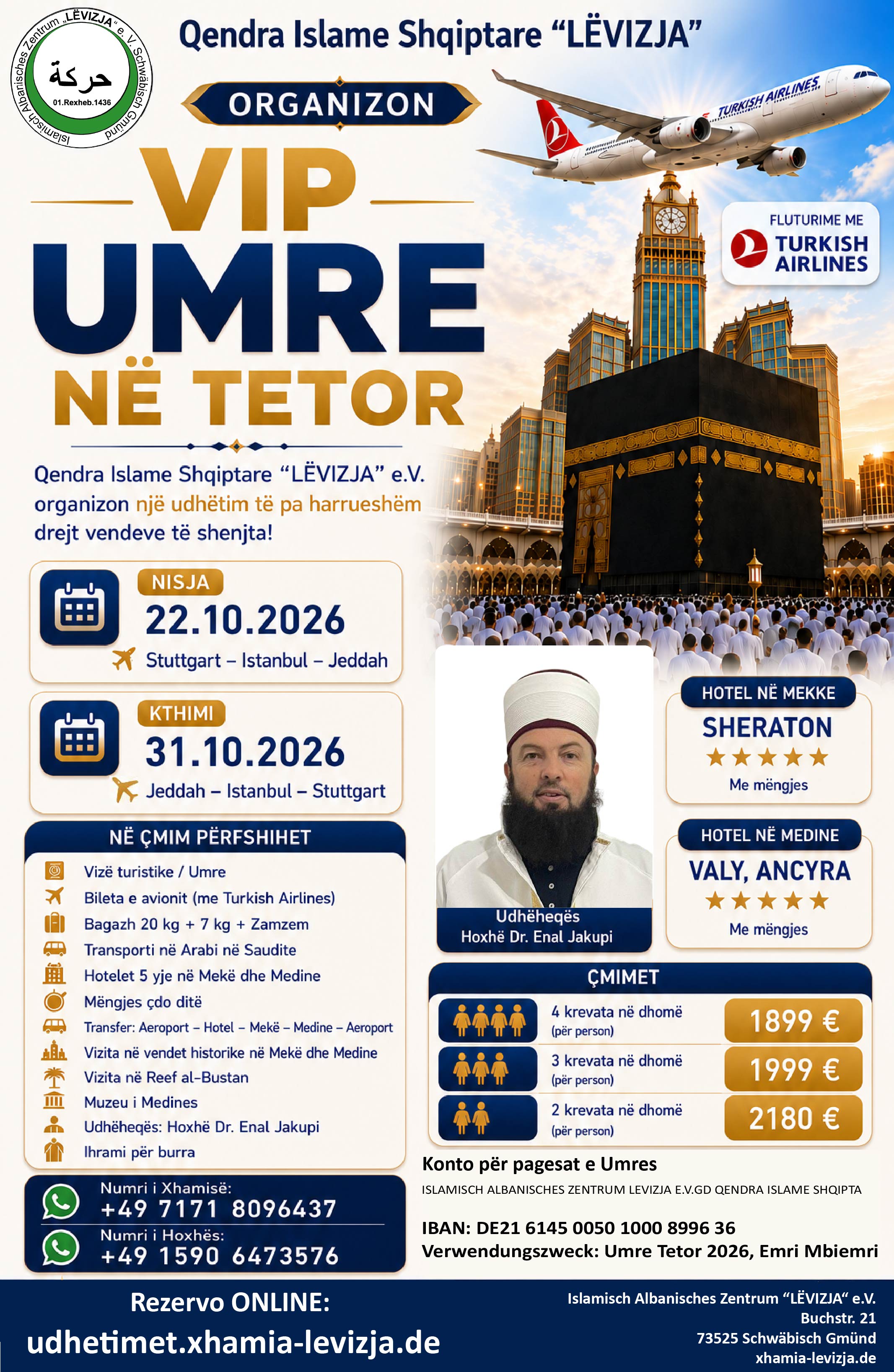 VIP Umre në Tetor 2026 — Qendra Islame Shqiptare LËVIZJA